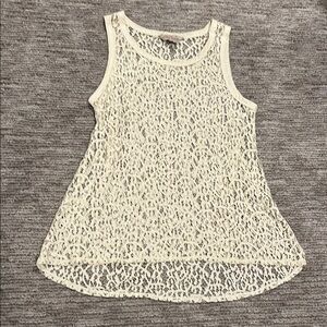 Banana Republic women’s Elegant Cream Lace Sleeveless Top